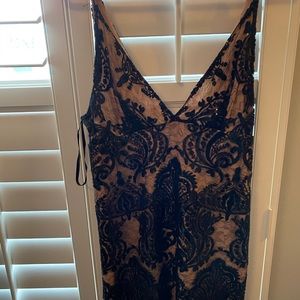 Black sequined free people slip